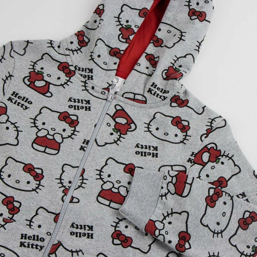 Sweat-shirt à capuche fille Hello Kitty Gris