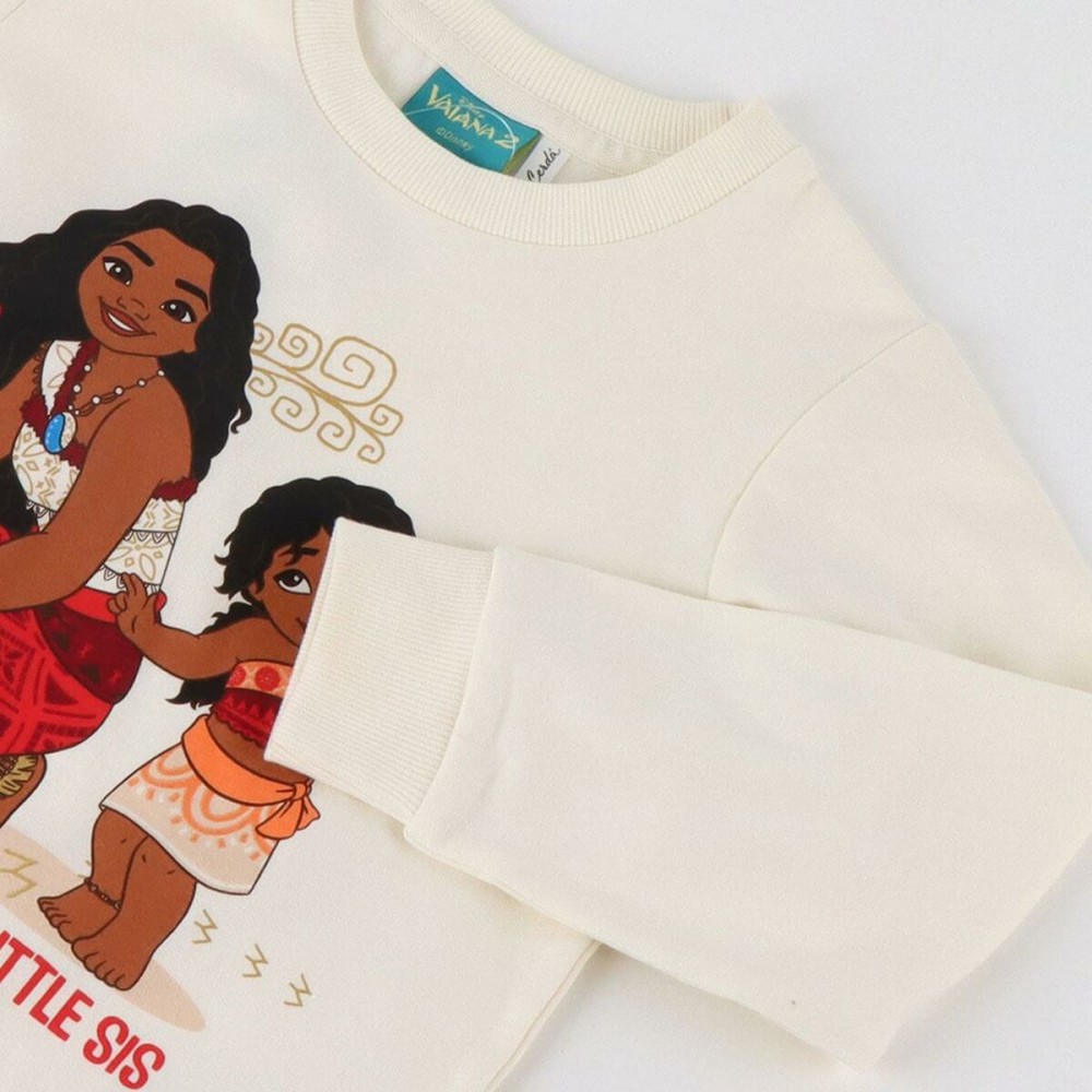 Sweat-shirt à capuche fille Stitch Moana Beige