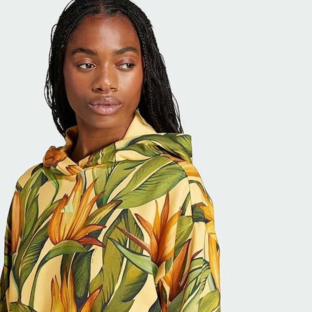 Sweat à capuche femme Adidas FARM HOODIE JD6282 Jaune