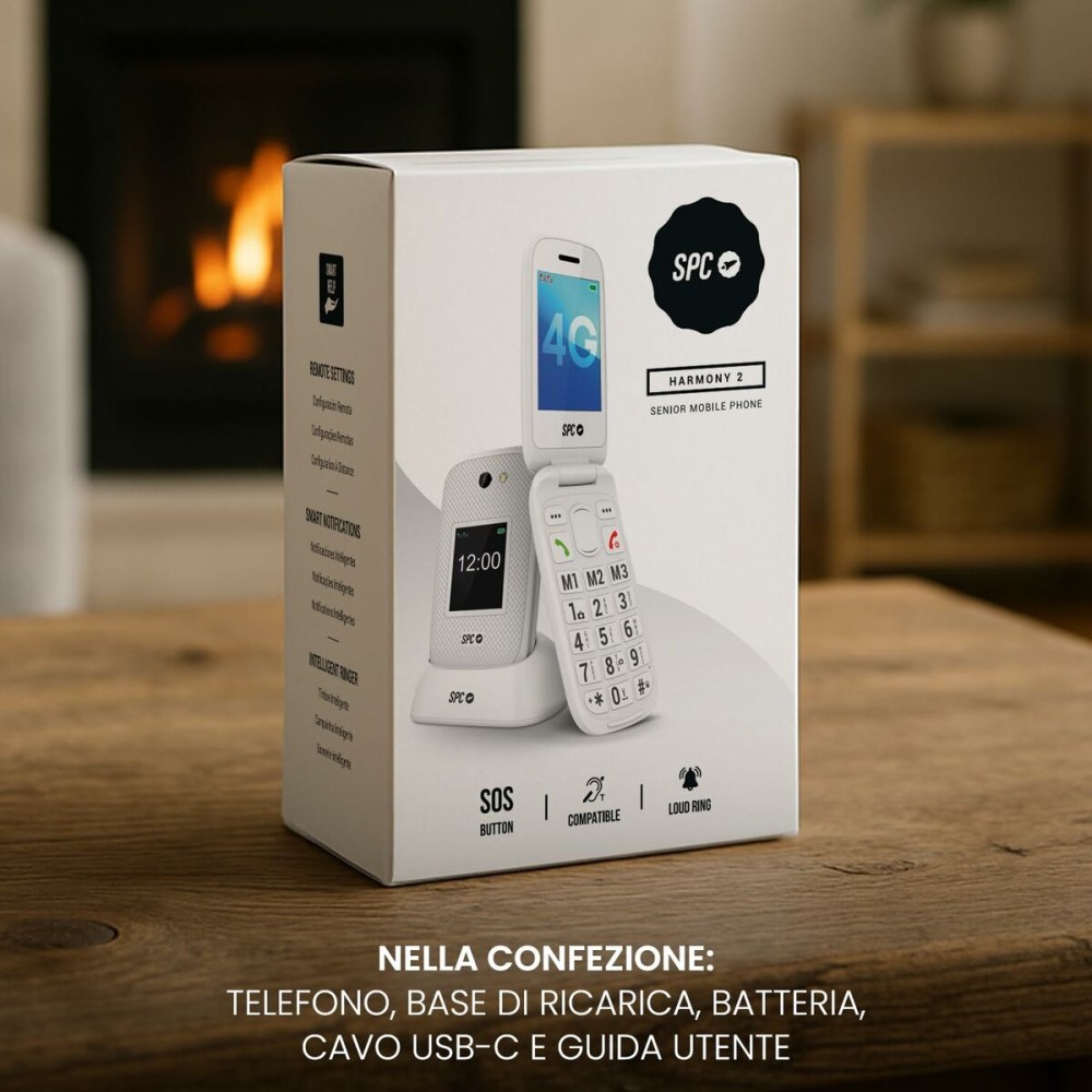 Mobile telephone for older adults SPC 2337B White 128 GB 2,8"