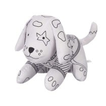 Colouring Plush White Black Cloth 13 x 14 x 20 cm Dog (8 Units)