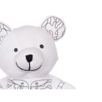 Colouring Plush White Black Cloth 17 x 21 x 12 cm Bear (8 Units)