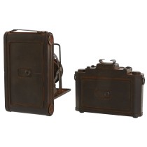 Decorative Figure Home ESPRIT Bronze Photo camera Vintage 18 x 13,5 x 14 cm (2 Units)
