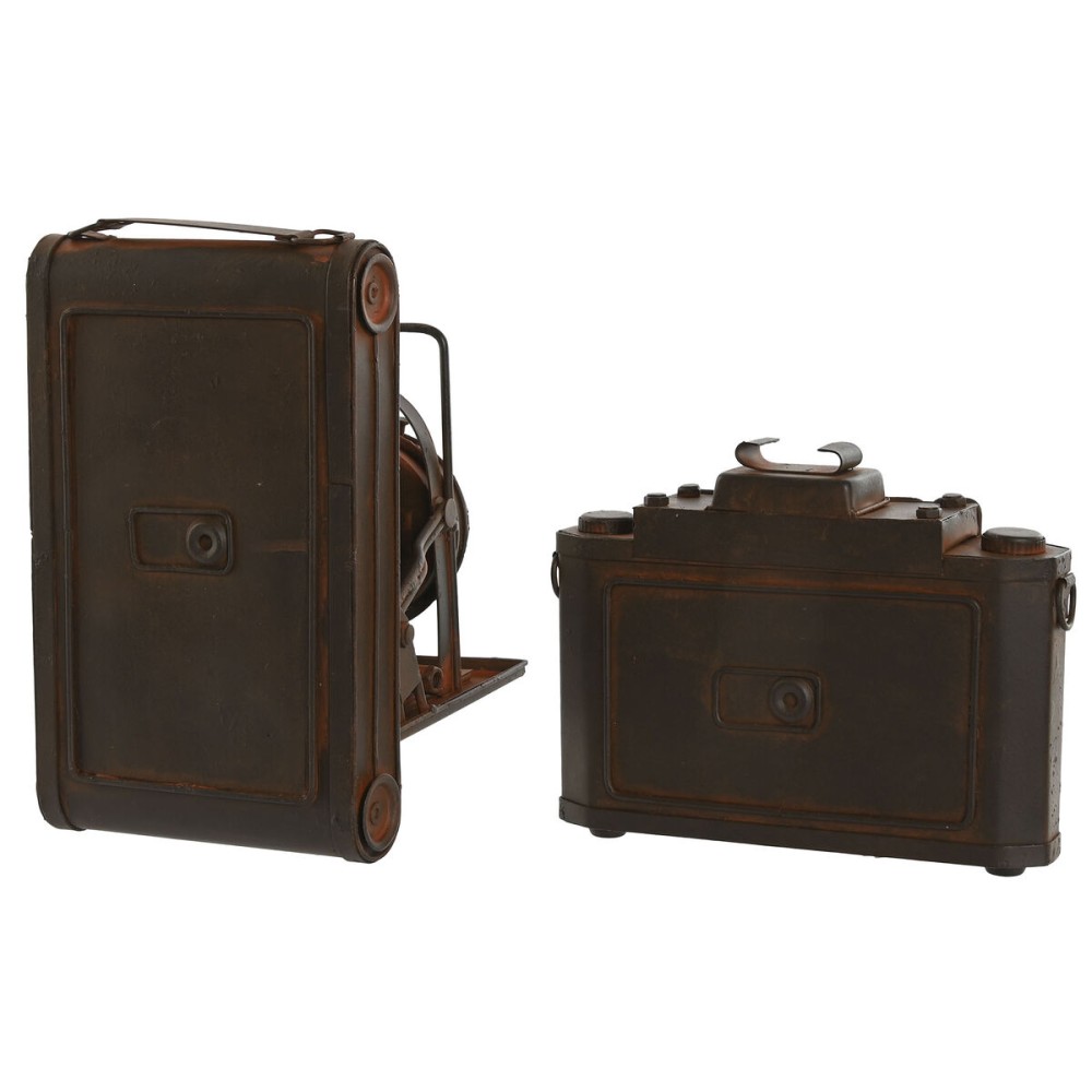 Decorative Figure Home ESPRIT Bronze Photo camera Vintage 18 x 13,5 x 14 cm (2 Units)