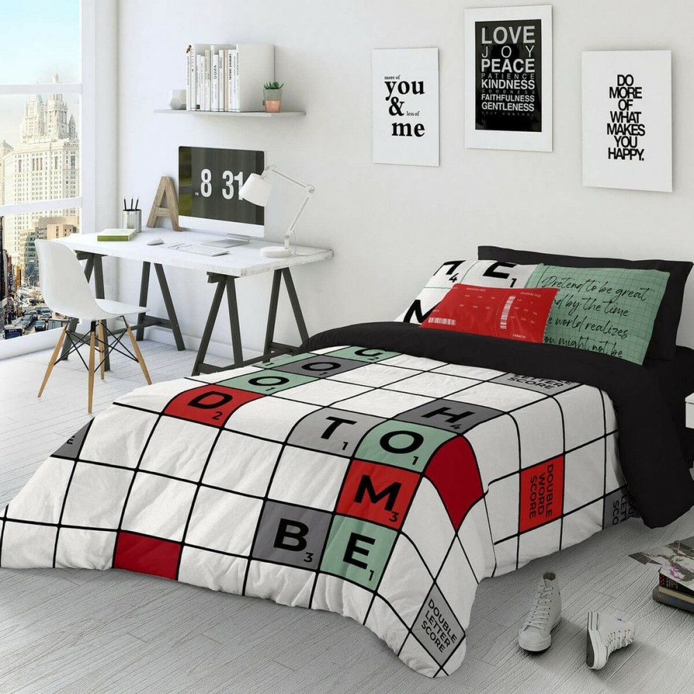 Housse de Couette Naturals Scrabble Lit king size 260 x 220 cm