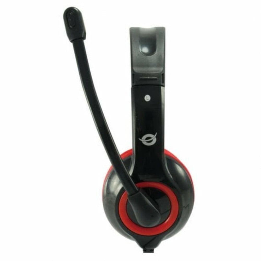 Kopfhörer mit Mikrofon Conceptronic CCHATSTARU2R Schwarz Rot 2 m