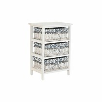 Chest of drawers DKD Home Decor Blue White wicker Paolownia wood 40 x 29 x 59 cm