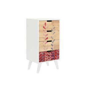 Schubladenschrank DKD Home Decor Weiß Granatrot natürlich Kautschukholz Paulonia-Holz 40 x 30 x 78 cm