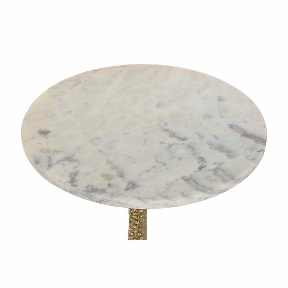 Console DKD Home Decor Blanc Doré Aluminium Marbre 40 x 40 x 61 cm