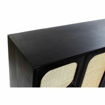 Buffet DKD Home Decor Noir Doré Naturel Rotin Bois de manguier 150 x 40 x 78 cm