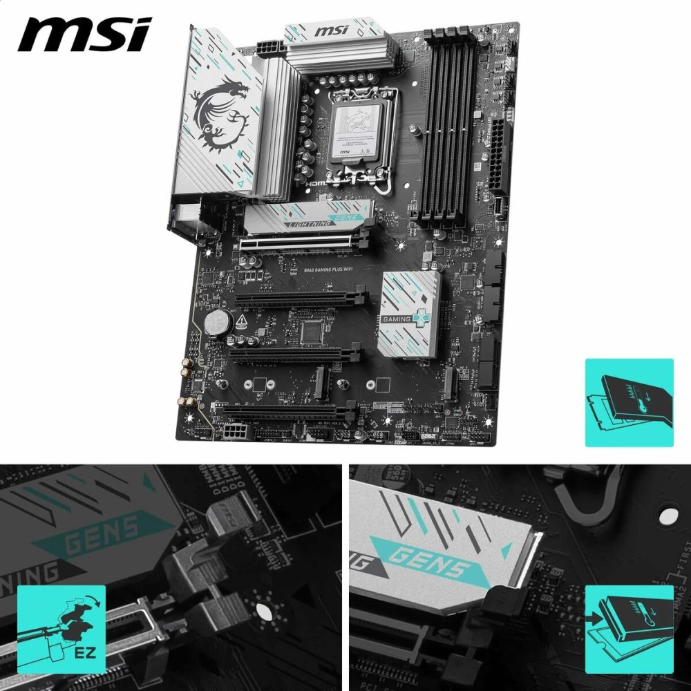 Carte Mère MSI B860 GAMING PLUS WIFI LGA 1851 AMD