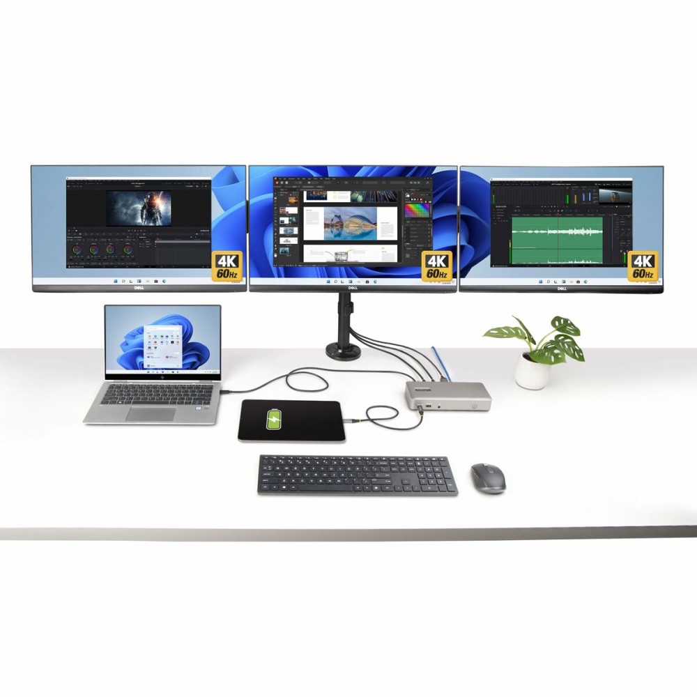Hub USB Startech 150UE-USB4DOCKTRIPLE Gris