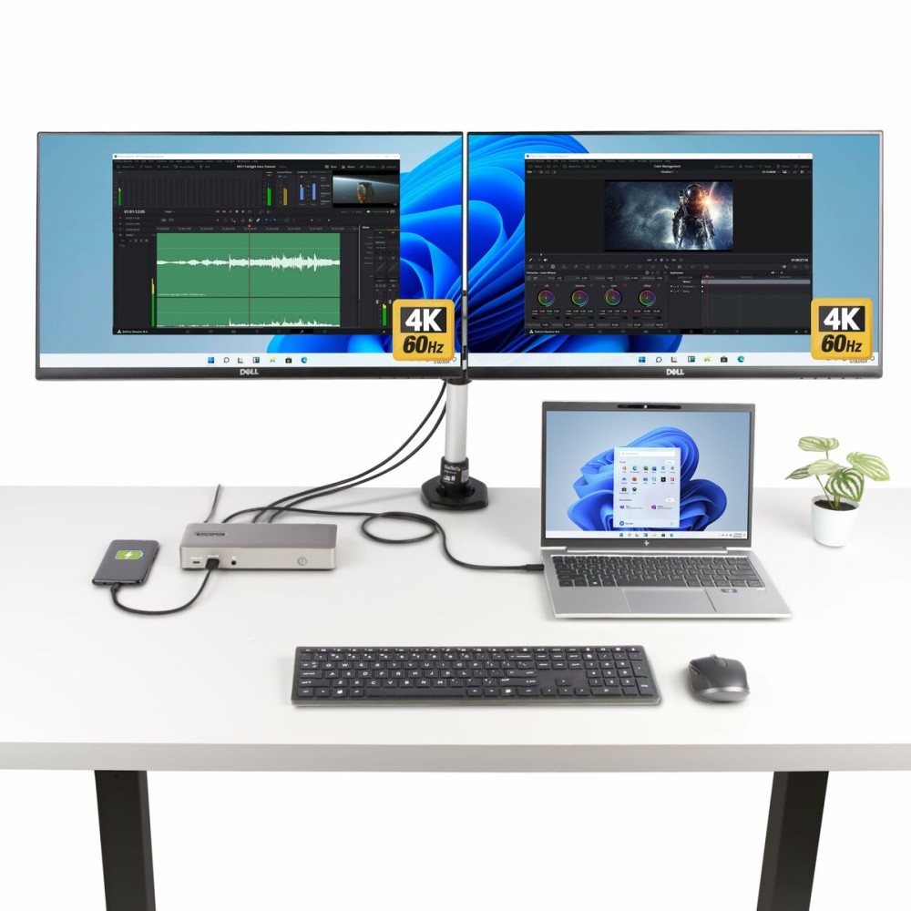 Hub USB Startech 150UE-USB4DOCKTRIPLE Gris