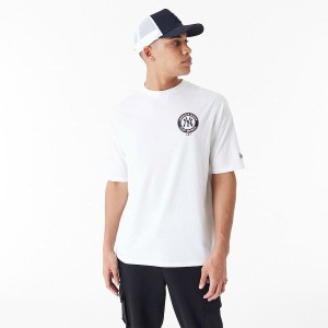 Herren Kurzarm-T-Shirt New Era MLB PLAYER GRPHC OS TEE NEYYAN 60435538 Weiß