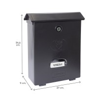 Letterbox Arregui Black polystyrene Classic 27 X 11 X 34,6 cm