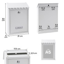 Letterbox Arregui White Steel Civic