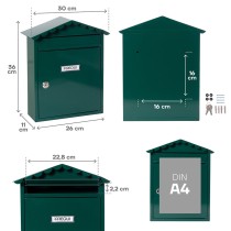 Letterbox Arregui Green Steel 30 x 11 x 36 cm