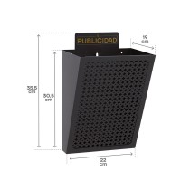 Letterbox Arregui Black Steel 22 x 19 x 35,5 cm