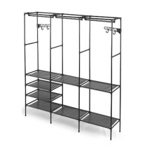 Garderobe Kipit Schwarz Metall Stoff Polypropylen 160 x 36 x 170 cm