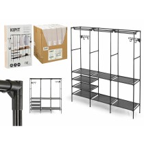 Garderobe Kipit Schwarz Metall Stoff Polypropylen 160 x 36 x 170 cm