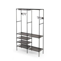 Wardrobe Kipit Black Metal Cloth polypropylene 108 x 36 x 170 cm