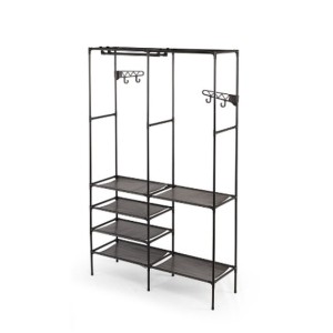 Wardrobe Kipit Black Metal Cloth polypropylene 108 x 36 x 170 cm