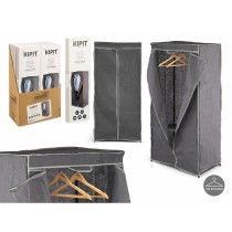 Garderobe Kipit Schwarz Grau Stoff 75 x 46 x 160 cm