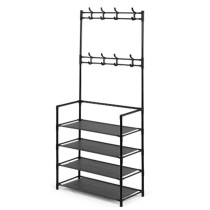 Garderobe mit Einlegeboden Kipit Schwarz Metall 60 x 26 x 155 cm