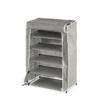 Schuhschrank Kipit Schwarz Grau Stoff 50 x 32 x 88 cm