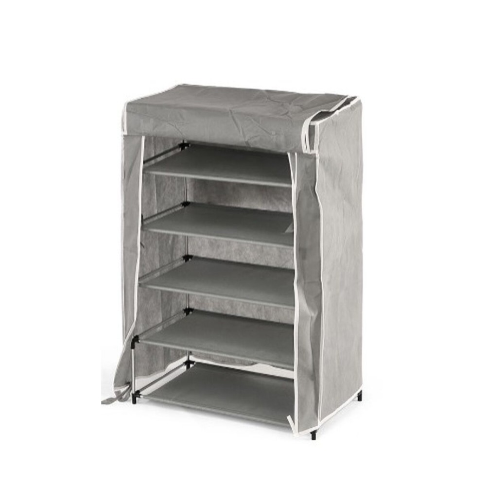 Schuhschrank Kipit Schwarz Grau Stoff 50 x 32 x 88 cm