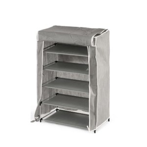 Schuhschrank Kipit Schwarz Grau Stoff 50 x 32 x 88 cm