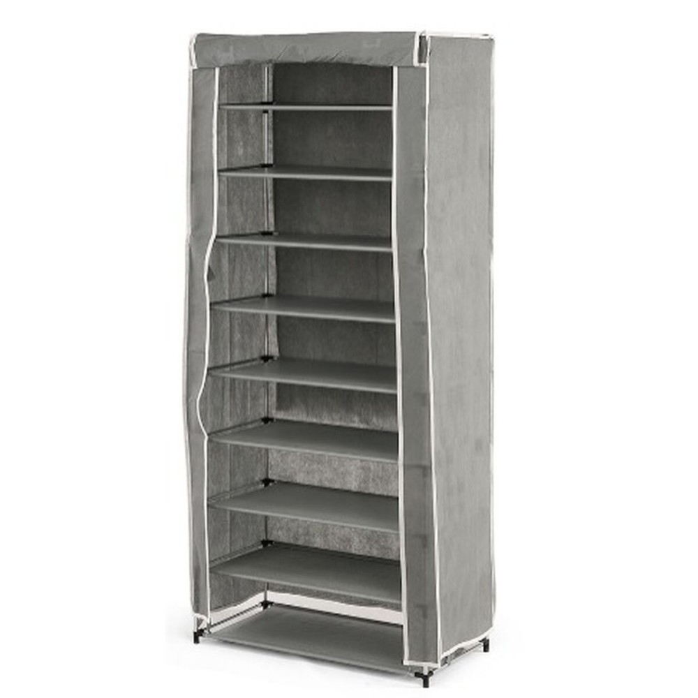 Schuhschrank Kipit Schwarz Grau Stoff Kunststoff 58 x 32 x 157 cm