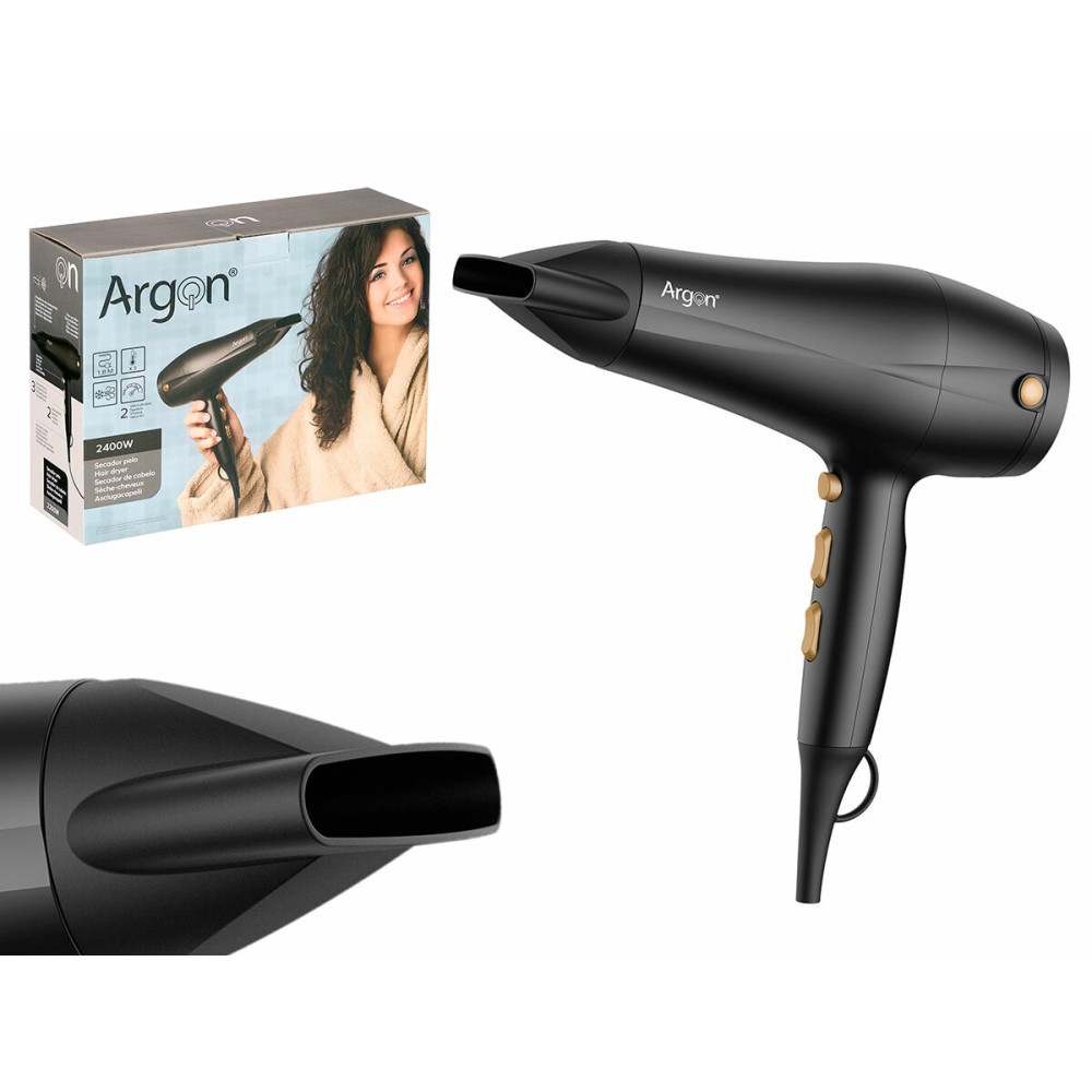 Föhn Argon Schwarz Gold 2400 W