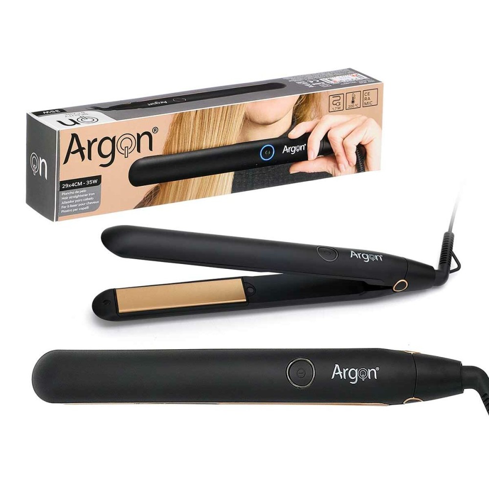 Glätteeisen Argon Schwarz Gold 35 W