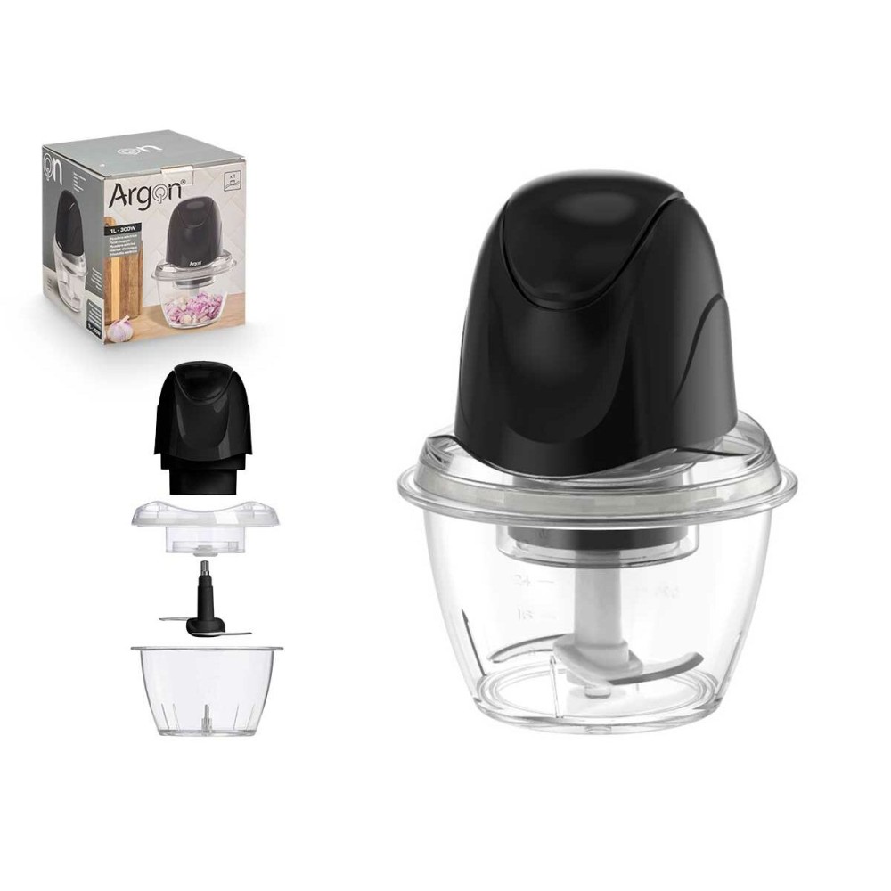 Zerkleinerer Argon Schwarz Durchsichtig Edelstahl polystyrol 1 L 300 W