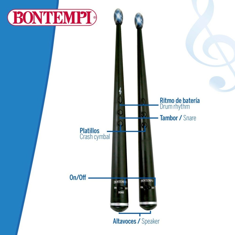 Baguettes de tambour Bontempi Electriques Noir Lumière