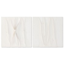 Toile Home ESPRIT Blanc Abstrait Scandinave 60 x 3,5 x 60 cm (2 Unités)