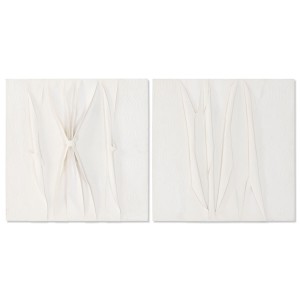 Toile Home ESPRIT Blanc Abstrait Scandinave 60 x 3,5 x 60 cm (2 Unités)