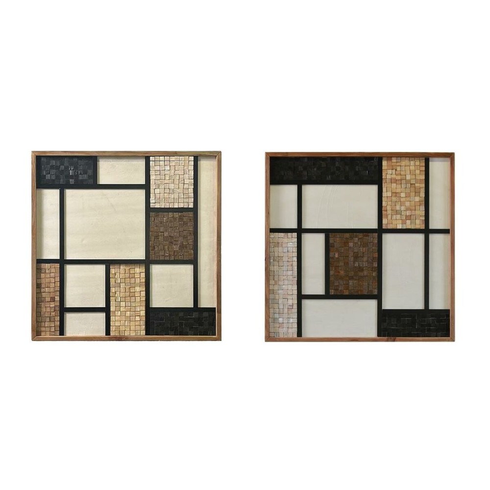 Cadre Home ESPRIT Pin Bois Recyclé 82 x 4 x 82 cm