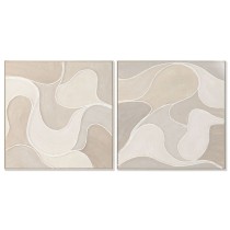 Toile Home ESPRIT Beige Abstrait Scandinave 102 x 4,5 x 102 cm (2 Unités)
