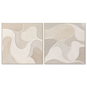 Toile Home ESPRIT Beige Abstrait Scandinave 102 x 4,5 x 102 cm (2 Unités)