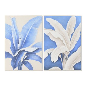 Toile Home ESPRIT Bleu Blanc Volets Tropical 82,5 x 4,5 x 122,5 cm (2 Unités)