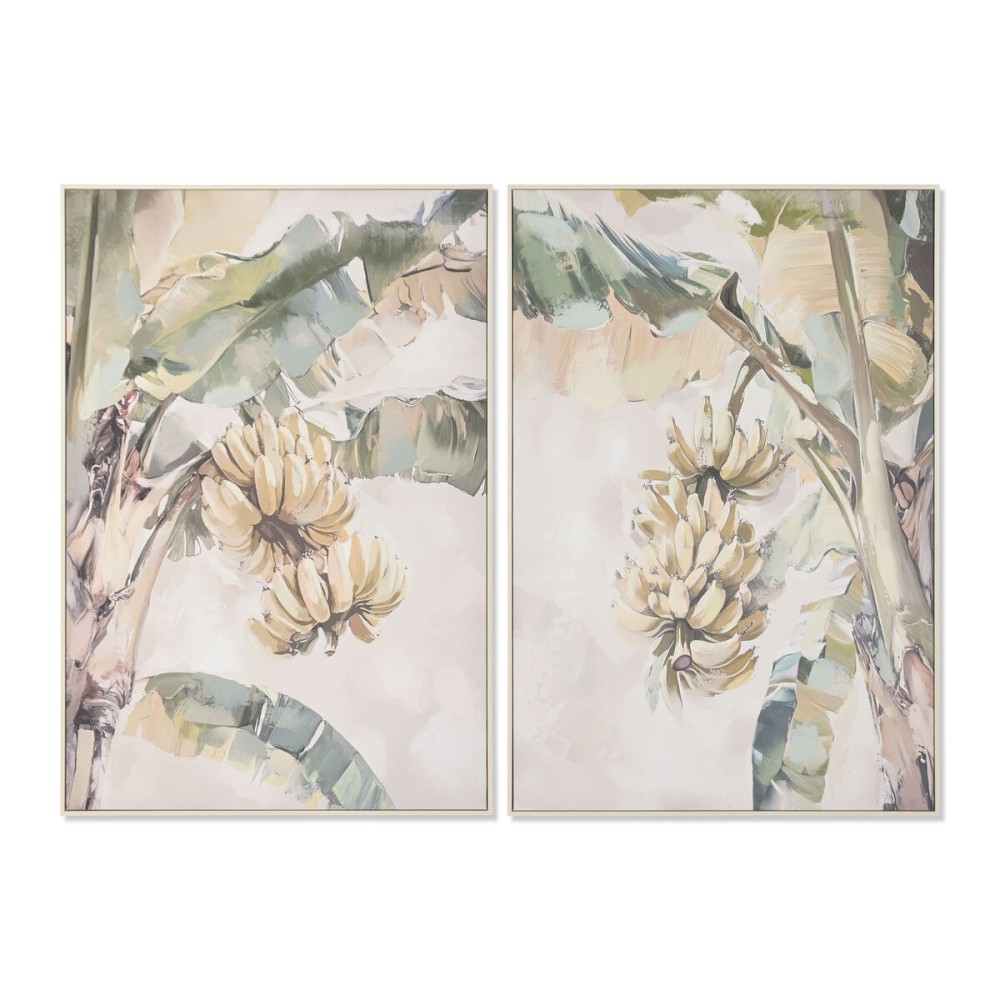 Toile Home ESPRIT Jaune Vert Tropical 82,5 x 3,5 x 122,5 cm (2 Unités)