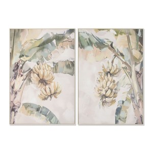 Toile Home ESPRIT Jaune Vert Tropical 82,5 x 3,5 x 122,5 cm (2 Unités)