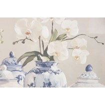 Leinwand Home ESPRIT Blau Weiß Orientalisch Vase 122,5 X 4,5 X 82,5 CM (2 Stück)