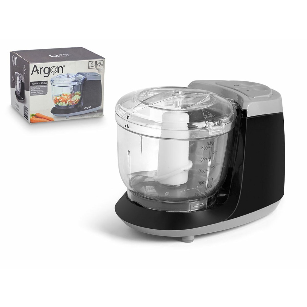 Hachoir Argon Noir Gris Transparent Argenté Acier inoxydable Plastique 400 ml 350 W