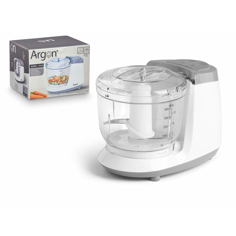 Hachoir Argon Blanc Gris Transparent Argenté Acier inoxydable Plastique 400 ml 350 W