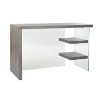 Bureau DKD Home Decor Gris Transparent Verre Bois MDF 120 x 50 x 76 cm