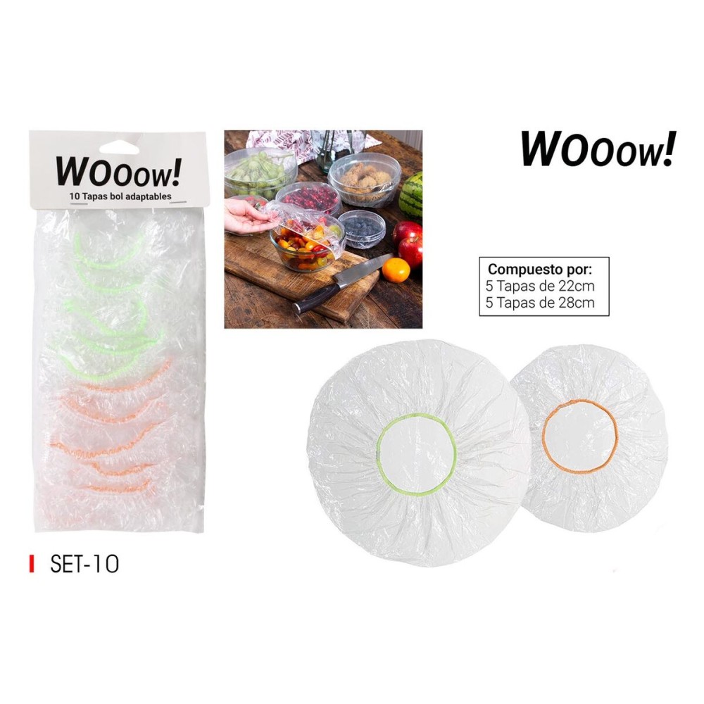 Jeu de Couvercles de Cuisine Réutilisables et Réglables 10 Pièces (36 Unités)