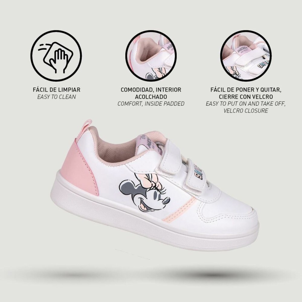 Sports Shoes for Kids Minnie Mouse Velcro White